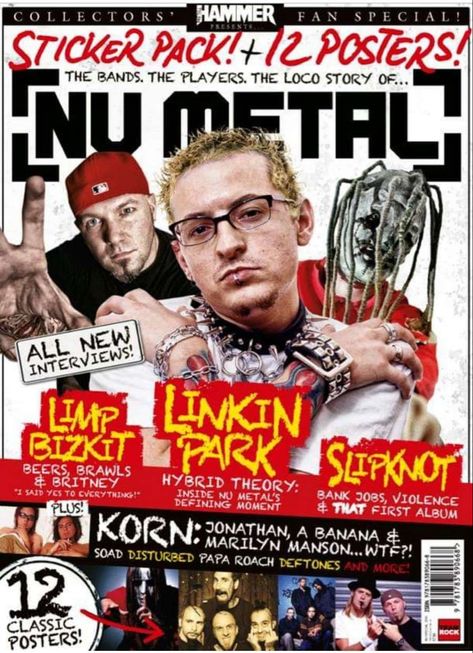 Metal Band Aesthetic, Metal Hammer Magazine, 2000s Magazines, Metal Aesthetic, Fred Durst, Papa Roach, Rock Band Posters, Limp Bizkit, Band Wallpapers