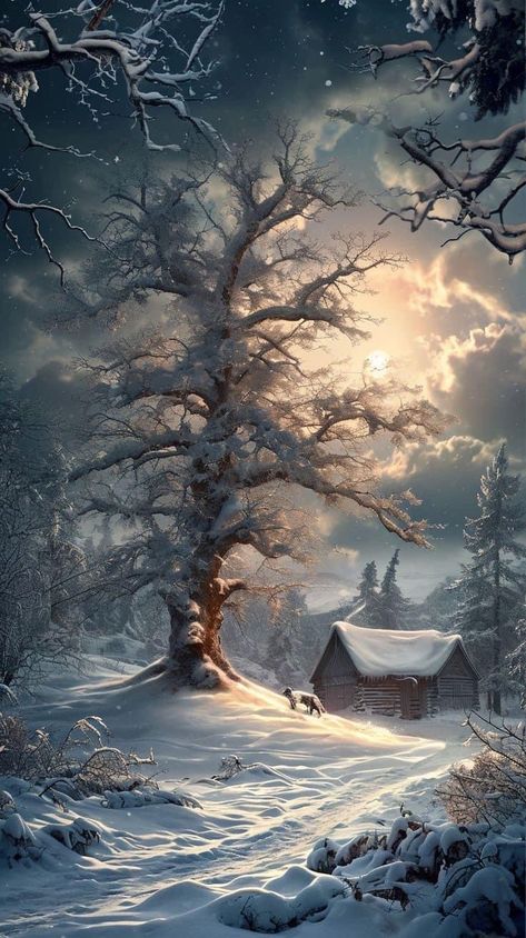 Winter Scenes Wonderland, Winter Landscape Art, Beautiful Winter Pictures, Images Noêl Vintages, Business Decoration, Winter Christmas Scenes, Beautiful Winter Scenes, Unique Garden Art, Christmas Scenery