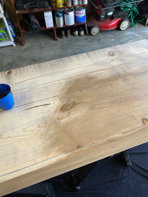 Our Favorite Raw Wood Stain Combination - Full Hearted Home Light Wash Stain Wood, Weathered Stained Wood, Barnwood Stain Color, Best Stains For Birch Wood, Farmhouse Table Stain Color Ideas, Different Stains For Wood, Raw Wood Look On Pine, How To Age Pine Wood, Wood Table Stain Colors