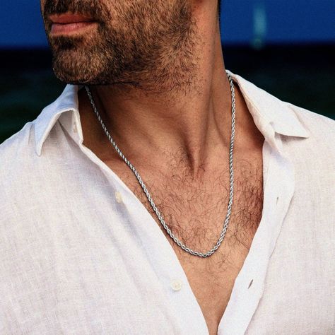 Looking for a gift for your man? You've found the perfect item for this!  Introducing our timeless Classic Stainless Steel Chain Necklace for Men. Crafted with meticulous attention to detail, this sleek and elegant necklace is the perfect accessory for any occasion. Made from high-quality stainless steel, it not only exudes masculinity and durability but also maintains its lustrous shine over time. Its classic design features a sturdy chain that seamlessly complements any outfit, whether it's a casual or formal occasion. This versatile accessory is the epitome of sophistication and the perfect addition to any gentleman's jewelry collection. Gift it to your loved one or treat yourself to this timeless piece. Explore a new level of style with our Classic Stainless Steel Chain Necklace for Me Mens Silver Chain Necklace, Chain Necklace For Men, Minimalist Men, Silver Chain For Men, Chain For Men, Stainless Steel Chain Necklace, Mens Silver Necklace, Necklace For Men, Elegant Necklaces