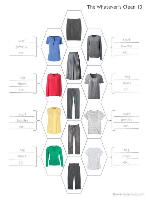 13 piece capsule wardrobe with a Backbone of charcoal grey and bright accents Clean Wardrobe, Capsule Wardrobe How To Build A, Build A Capsule Wardrobe, The Vivienne Files, Vivienne Files, Travel Capsule, Travel Capsule Wardrobe, Minimalist Capsule Wardrobe, Build A Wardrobe