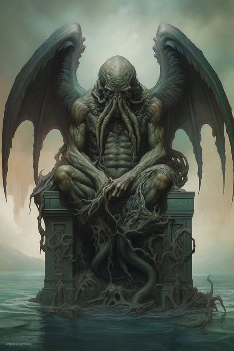 Lovecraft Monsters, Cthulhu Fhtagn, Lovecraft Art, Cthulhu Art, Lovecraft Cthulhu, Lovecraftian Horror, Dark Fantasy Artwork, Hp Lovecraft, Eldritch Horror