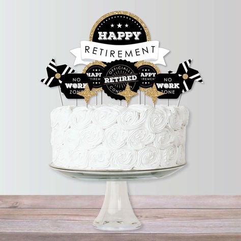 Retirement Cake Decorations, Happy Retirement Cake, Retirement Cake Topper, Happy Retirement Decorations, Retirement Party Cakes, Retirement Decorations, Happy 65 Birthday, Cake Decorating Kit, Retirement Cake