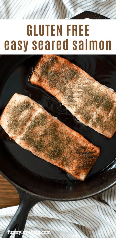 Pan seared and broiled salmon uses a cast iron skillet for this easy salmon recipe. The result is perfectly tender and moist every time with yummy crispy salmon skin! Salmon Cast Iron Skillet, Cook Salmon On Stove, Salmon With Skin Recipes, Salmon With Skin, Best Way To Cook Salmon, Dill Seasoning, Salmon On The Stove, Crispy Salmon Skin, Frozen Salmon Recipe