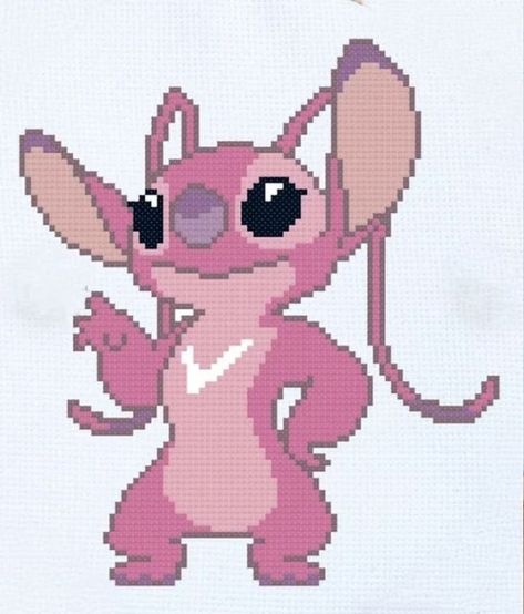 Stitch And Angel Pixel Art, Pixel Art Disney Stitch, Pixel Art Stitch, Angel Stitch, Disney Crochet Patterns, Skull Stencil, Disney Cross Stitch Patterns, Graph Crochet, Lilo Y Stitch