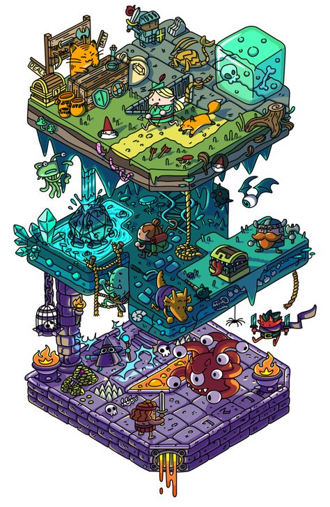 Isometric Map, Dungeons And Dragons Art, Isometric Art, Isometric Design, Isometric Illustration, Dungeon Maps, Fantasy Map, 판타지 아트, 영감을 주는 캐릭터