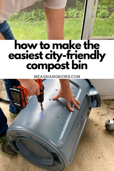 Composting Diy Bin, 55 Gallon Compost Bin Diy, Diy Small Compost Bin Outdoor, Diy Manure Compost Bin, Garbage Can Compost Bin Diy, Diy Garden Compost Bin, Home Made Compost Bin How To Make, Compost Trash Can Diy, Build Your Own Compost Bin