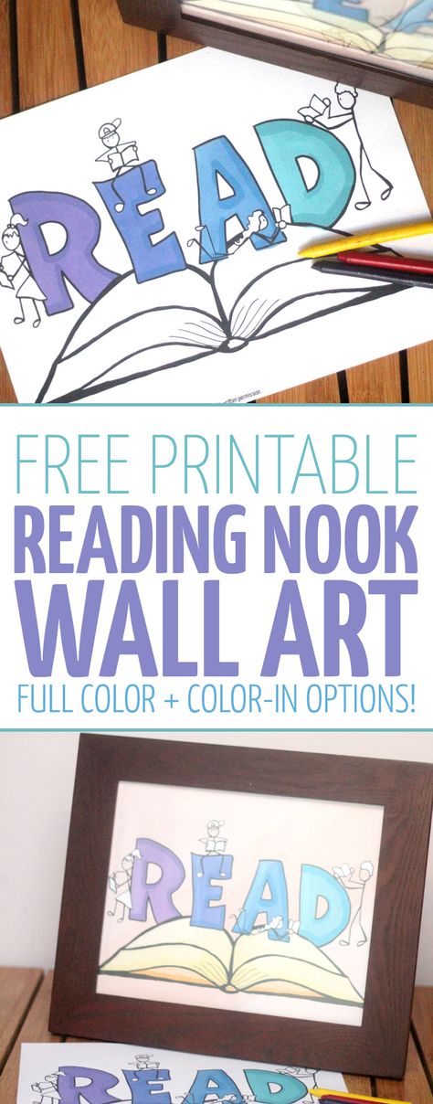 Reading Corner Free Printables, Reading Nook Wall Art, Reading Corner Posters Free Printable, Reading Corner Ideas For Adults, Reading Nook Wall, Corner Playroom, Literacy Crafts, Kids Room Wall Color, Playroom Printables