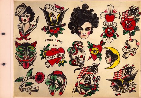 Flash Art Tattoos, Sailor Jerry Flash, Sailor Jerry Tattoo Flash, Desenhos Old School, Jerry Tattoo, Dragons Tattoo, Sailor Tattoos, Vintage Tattoo Design, Sailor Jerry Tattoos