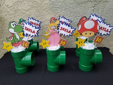 Mario Brother Centerpieces, Mario Cart Centerpieces, Super Mario Party Table Decorations, Super Mario Bros Centerpieces, Super Mario Table Centerpieces, Mario Brothers Centerpieces, Super Mario Birthday Centerpieces, Super Mario Bros Party Centerpieces, Mario Table Centerpiece