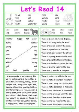 Let's Read 14 Reading Phrases, Remedial Reading, Reading Cards, Phonics Readers, Esl Reading, Reading For Beginners, English Worksheet, Learning English For Kids, English Phonics