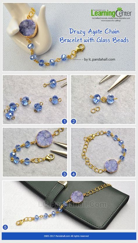 Diy Chain Bracelets, Chain Bracelet Diy, Beaded Chain Bracelet, Easy Jewelry, Diy Bracelet Designs, Gelang Manik, Beads Bracelet Design, Handmade Jewelry Tutorials, Bracelets And Necklaces