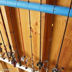 #hunting#fishing Fishing Pole Holder Diy, Pvc Fishing Rod Holder, Diy Fishing Pole, Diy Fishing Rod Holder, Fishing Gear Organization, Diy Fishing Rod, Fishing Pole Storage, Fishing Gear Storage, Fishing Organization