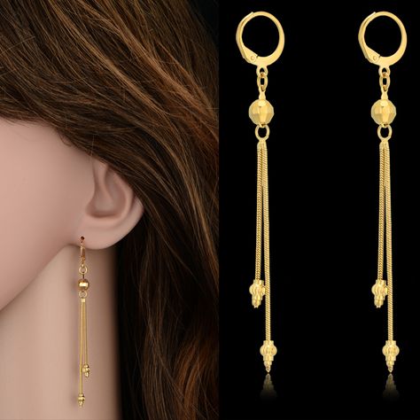 Unique Bridal Jewelry, Gold Earrings Models, Gold Jewellry, S Necklace, Gold Jewelry Simple Necklace, Gold Mangalsutra Designs, Fancy Jewellery Designs, Long Gold Earrings, Tear Drop Earrings