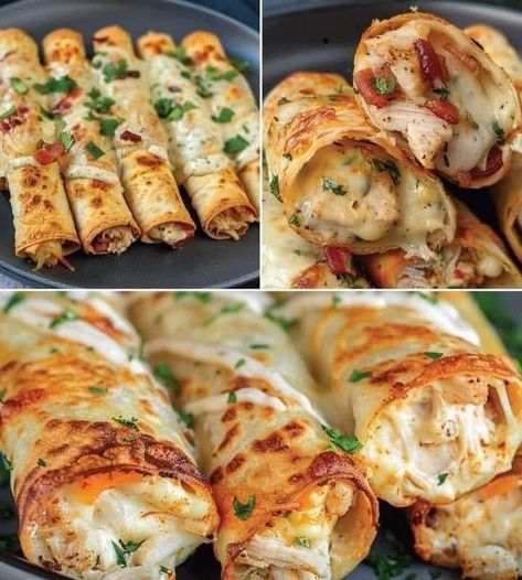 Cindy's Recipes and Awesomeness | Chicken Bacon Ranch Roll-Ups | Facebook Chicken Bacon Ranch Wrap, Bacon Roll, Chicken Roll Ups, Chicken Bacon Ranch, Bacon Ranch, Kielbasa, Light Lunch, Roll Ups, Chicken Bacon