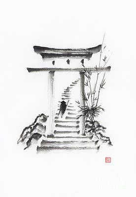 Japanese Temple Drawing, Japanese Temple Tattoo, Ink Tattoo Design, World Map Tattoos, Red Tattoo Ideas, Vietnam Tattoo, Temple Tattoo, Red Ink Tattoo, Temple Drawing