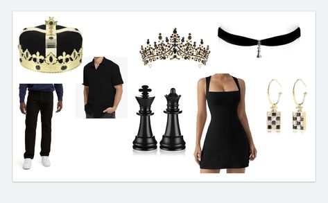 King Of Spades Costume, King And Queen Costume, Chess King And Queen, Queen Chess Piece, Chess King, King Of Spades, Chess Queen, Couple Costume, Queen Costume