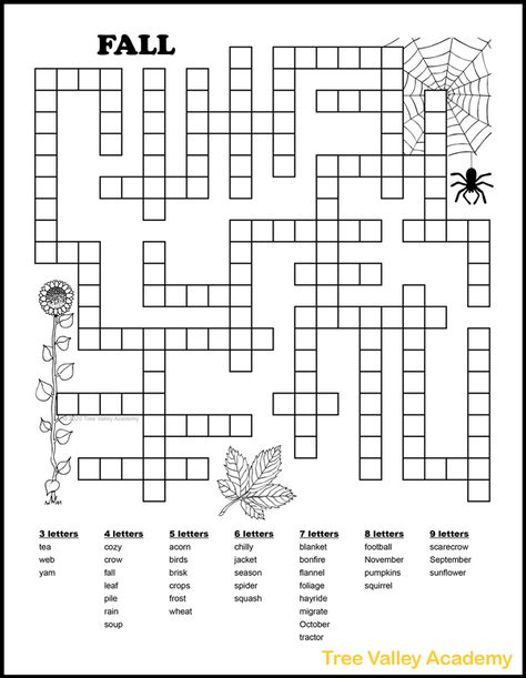 Free printable fall fill in puzzle for kids. Kids will need to fit in 36 autumn themed words into the fill in word puzzle. A fill it in puzzle helps kids work on spelling in a relaxing and fun way. Free downloadable pdf includes answer page. November Crossword Puzzle, Word Fill In Puzzles Free Printable, Halloween Decoration Printables, Kids Puzzles Printable, Facetime Games, Word Puzzles Printable, Crossword Puzzles For Kids, Autumn Themed Activities, Fill In Puzzles