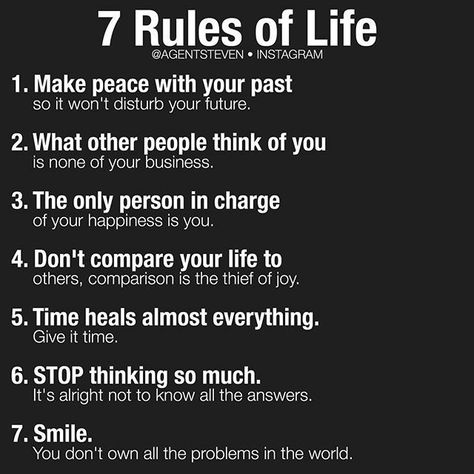 #motivation Rules Of Life, 7 Rules Of Life, Dont Compare, Life Rules, Make Peace, Go For It, Life Advice, Quotes About Strength, Good Advice