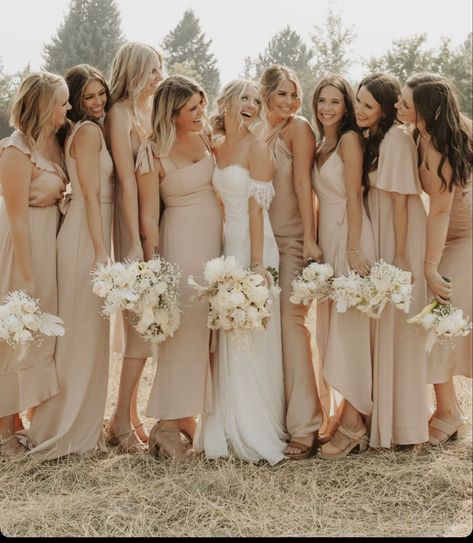 Tan Bridesmaids, Cream Bridesmaids, Beige Bridesmaids, Photography List, Taupe Wedding, Bridal Parties Colors, Neutral Bridesmaid Dresses, Tan Wedding, 2025 Wedding