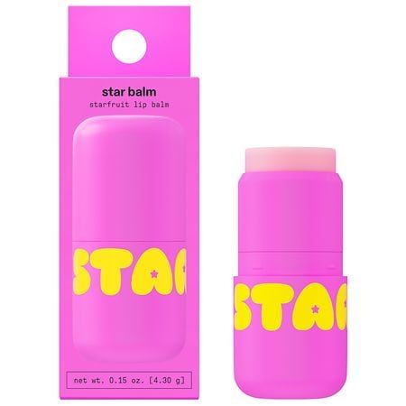 Star Balm is an ultra-cushiony, ultra-cute lip balm in four fun flavors. A little taste of Starfruit: bright, juicy, and tropical. Star Balm delivers long-lasting hydration with the help of shea butter, cocoa butter, and coconut oil—a powerful combo that keeps lips soft, smooth, and moisturized. Like a hug for your lips, these silky lip balms are here to help soothe chapped skin and minimize dryness. Explore the Star Balm collection and find your favorite flavors: Starfruit, Very Vanilla, and Glossier Star Face, Bubble Skincare Lip Balm, Scarface Lip Balm, Cute Lip Products, Bubble Lip Balm, Star Face Lip Balm, Byoma Lip Oils, Lip Balm Aesthetic, Watermelon Lip Balm