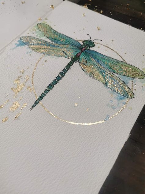 Dragonfly Art, Dragonfly Tattoo, Canvas For Beginners, Watercolour Inspiration, Soyut Sanat Tabloları, Seni Cat Air, Studio Apartment Ideas, Watercolor Flower Art, Lukisan Cat Air