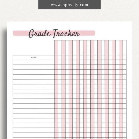 Teacher Grade Tracker Printable Template – Digital download for tracking and managing student grades Grade Tracker Printable, Exam Grades, Exam Tracker, Grade Book Printable, Teacher Organizer, Assignment Tracker, Money Template, Grade Tracker, Academic Goals