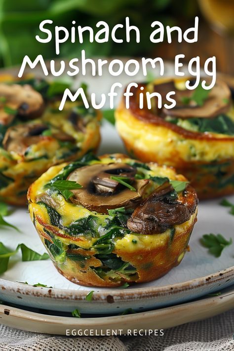 Start your morning right with delicious and nutritious Spinach and Mushroom Egg Muffins! #Spinach and Mushroom Egg Muffins #egg spinach mushroom muffins #egg muffins breakfast spinach mushroom #spinach mushroom sausage egg muffins #spinach mushroom feta egg muffins #spinach and mushroom egg muffins clean food crush #spinach mushroom cheese egg muffins #egg white spinach mushroom muffins Egg Mushroom Spinach, Eggs Spinach Mushrooms Breakfast, Egg White Muffins Healthy, Spinach Mushroom Egg Bites, Spinach Breakfast Muffins, Spinach Mushroom Breakfast, Mushroom Muffins, Feta Egg Muffins, Mushroom Eggs