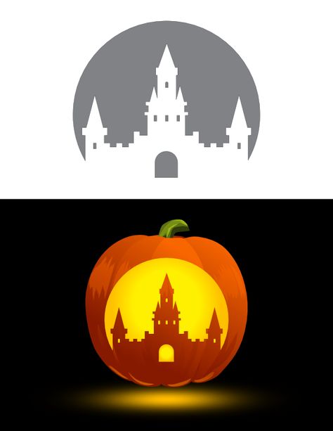 Printable Castle Pumpkin Stencil Pumkin Carving Disney Castle, Pumpkin Castle Carving, Disney Castle Pumpkin Carving, Castle Pumpkin Carving, Pumpkin Carving Designs Printable, Castle Pumpkin, Pumkin Carving, Pumpkin Carving Templates, Pumpkin Stencil