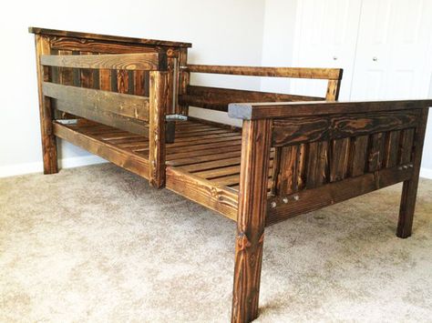 DIY Twin Bed Diy Full Size Bed Frame, Diy Twin Bed Frame, Toddler Twin Bed, Diy Twin Bed, Diy Toddler Bed, Kid's Bed, Bed Frame Plans, Farmhouse Bed, Full Size Bed Frame