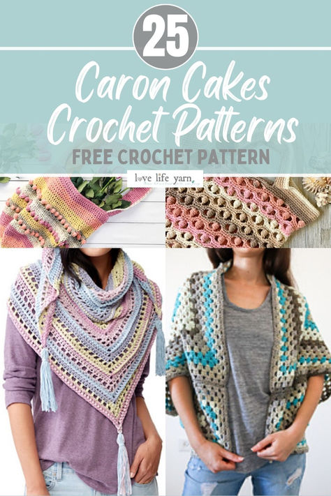 25 MARVELOUSLY MODERN CROCHET PATTERNS MADE WITH CARON CAKES YARN Cotton Ripple Cakes Crochet Patterns, One Skein Caron Cakes Crochet Patterns, Crochet Caron Cakes Patterns, Caron Spice Cakes Crochet Patterns, Cake Yarn Crochet Projects, Caron Cake Scarf Crochet Pattern, Caron Cotton Ripple Cakes Patterns Crochet, Crochet Patterns For The Home, Caron Blossom Cakes Crochet Patterns