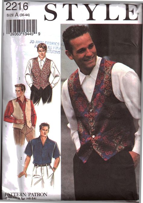 Style 2216 Men's Shirt, Waistcoat Size: A 36-44 Uncut Sewing Pattern https://pattern-walk.com/product/style-2216-mens-shirt-waistcoat-size-a-36-44-uncut/ Pattern-Walk Waistcoat Sewing, Sewing Men, Mens Waistcoat, Waistcoat Men, Diy Sewing Pattern, Instagram Style, Vest Pattern, Mens Shirt, Mens Vest