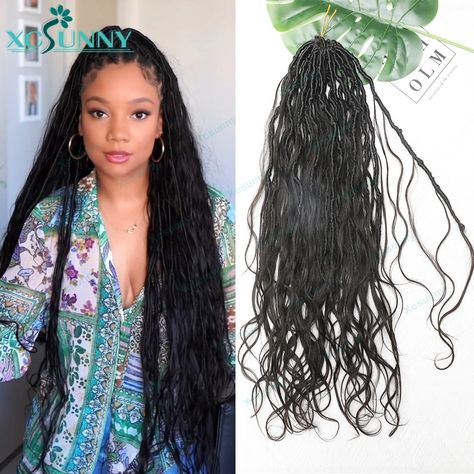 37.37US $ 62% OFF|Boho Locs Crochet Hair Human Hair Curls Pre Looped Crochet Hair Human Hair Body Wave Ends For Black Women Synthetic Locs| |   - AliExpress Pre Looped Crochet Hair, Boho Locs, Locs Crochet, Vacation Hairstyles, Hair Curls, Hair Body Wave, Crochet Hair, Boho Crochet, Crochet Hair Styles