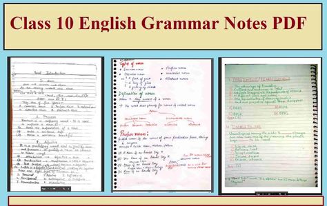 Class 10 English Grammar Notes PDF Best Handwritten Notes for Class 10th, SSC, IBPS, RRB, SBI Clerk and PO, etc Exams. Download Best PDFs from Various Authors Ssc Notes In English, Class 10 English Grammar, English Grammar Pdf, Grammar Notes, English Grammar Notes, English Grammar For Kids, Nouns And Pronouns, Study English Language, Grammar For Kids