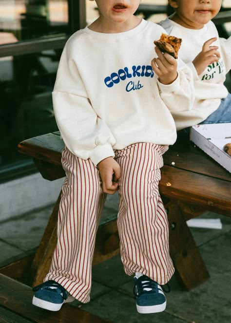 Stripe Pant- Red – Fostered Collection Quirky Outfits, Cool Boys Clothes, Cool Kids Club, French Kids, Cool Baby, Baby Fits, White Crewneck, Kids Club, Striped Pants