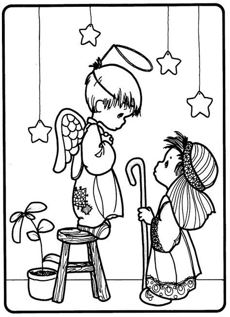 Nativity play - precious moments coloring pages | Coloring Pages Christmas Angel Art, Nativity Play, Monkey Coloring Pages, Play Script, Nativity Coloring Pages, Angel Coloring Pages, Precious Moments Coloring Pages, Christmas Tree Coloring Page, Christmas Coloring Sheets