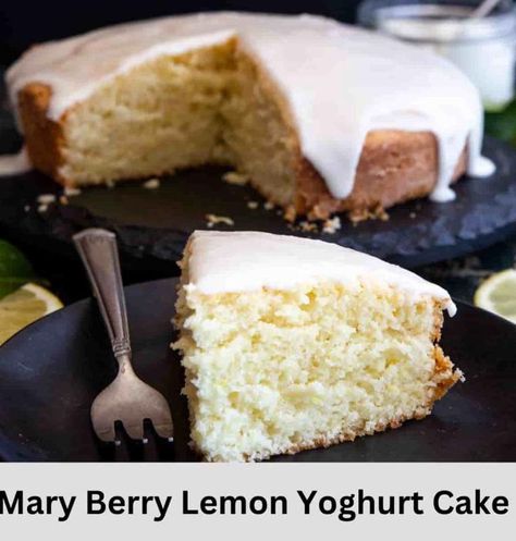 Mary Berry Lemon Yoghurt Cake Recipe - British Recipes Book Yoghurt Cake Recipe, Mary Berry Recipes, Mary Berry Cakes, British Baking Show Recipes, James Martin Recipes, Lemon Yogurt Cake, Mary Berry Recipe, British Recipes, Berry Recipes