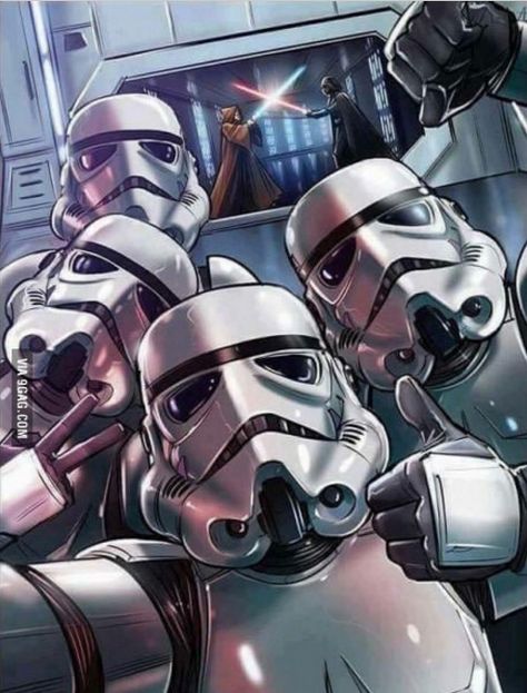 The only time a Stormtrooper ever got a good shot Ewolucje Eevee, Star Wars Meme, Dark Vador, Wallpaper Disney, Star Wars Jokes, Cuadros Star Wars, Star Wars Film, Hayden Christensen, Seni 3d