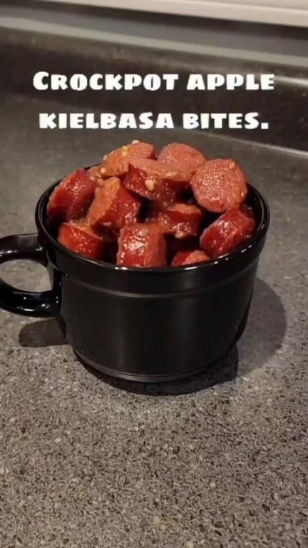 Crockpot Apple Kielbasa Bites. | Stir That Shittt Up | HARDY · TRUCK BED Apple Kielbasa Bites, Apple Kielbasa, Polish Sausage Recipes, Kielbasa Bites, Fall Recipes Appetizers, Crockpot Apple, Slow Cooker Apple, Apple Bite, Slow Cooker Apples