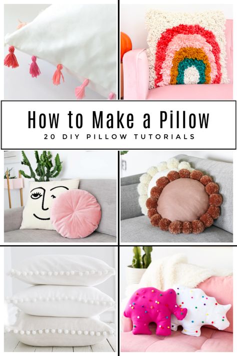 Pillows add color and dimension to your decor, PLUS they are an easy way to re-do or freshen up a room. Here is a list of 12 favorite pillow tutorials! via @somewhatsimple Pillow Case Decorating Ideas, Diy Funky Pillows, Different Pillow Shapes, Small Pillows Decor, Pillow Shapes Diy, Throw Pillow Sewing Pattern, Throw Pillow Case Pattern, Easy Pillows To Sew, Felt Pillows Diy