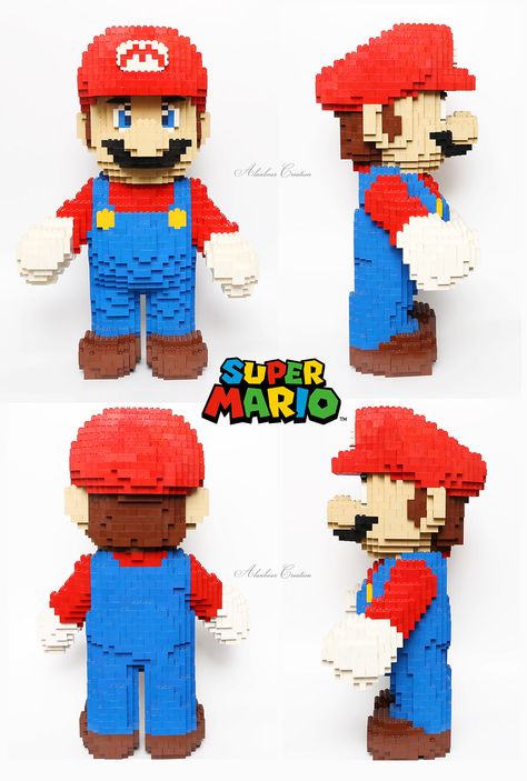 LEGO Mario Mario Video Game, Lego Mario, Lego Sculptures, Super Mario Bros, Mario Bros, Super Mario, Nintendo, Mario, Lego