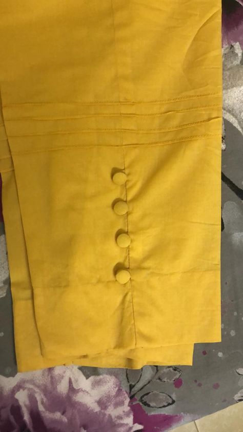 Mustard Colour Suit, Simple Trouser Design, Pant Plazo Design, Trouser Designs Pakistani, Pent Design, Plazzo Designs, Plazo Design, Palazzo Design, Suit Neck Designs