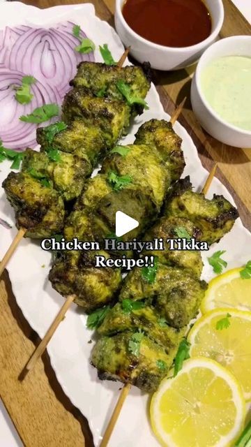 Green Chicken Tikka, Hariyali Chicken Tikka, Chicken Hariyali, Hariyali Chicken, Tikka Recipe, Green Chicken, Chicken Snacks, Snacks Ideas, Indian Chicken