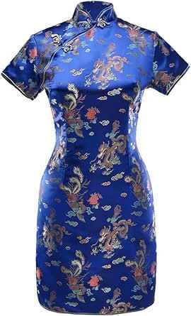 Chinese Prom Dress, Robecca Steam, Ceremonial Clothing, Chinese Style Dress, Dress Occasion, Cheongsam Dress, Blue Dragon, Printed Bodycon Dress, Chinese Clothing