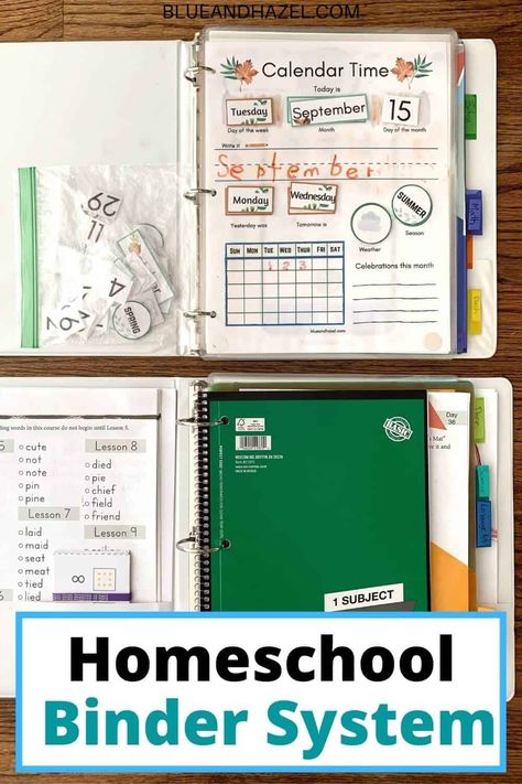 Homeschool Kindergarten Schedule Curriculum, Homeschool Classroom Setup Preschool, Kindergarten Homeschool Subjects, How To Plan Homeschool Week, Homeschool Weekly Checklist, Storing Homeschool Work, Learning Binder For Kindergarten, Homeschool Folder Ideas, Homeschool Student Binder System