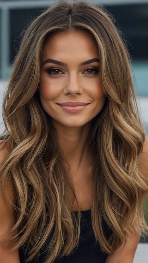 Embrace the Season with these Stunning Bronde Hairstyle Ideas - Inspire Inlet Brunette And Highlights, Cute Hair Coloring Ideas For Brunettes, Brown Fall Hair With Highlights, Balayage Hair Caramel Brown, Warm Bronde Balayage Dark Roots, Toasted Almond Hair Color, Bronde Caramel Balayage, Fall Caramel Balayage, Pecan Sandie Hair Color