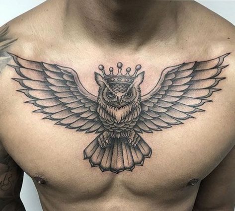 Owl Tattoo Designs And Meanings 6 Black And Grey Owl Tattoo, Grey Owl Tattoo, Owl Tattoos For Men, Owl Tattoo Chest, Mens Owl Tattoo, Hals Tattoo Mann, Infected Tattoo, Tato Dada, Pola Tato