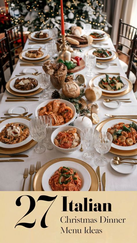 Embrace tradition with these authentic Italian Christmas Eve dinner ideas. Check out the full menu and PIN or SAVE for a classic holiday! Italian Christmas Eve Dinner, Christmas Eve Dinner Menu, Italian Christmas Eve, Christmas Dinner Menu Ideas, Christmas Eve Dinner Ideas, Italian Christmas Dinner, Italian Christmas Traditions, Christmas Eve Meal, Italian Christmas Recipes