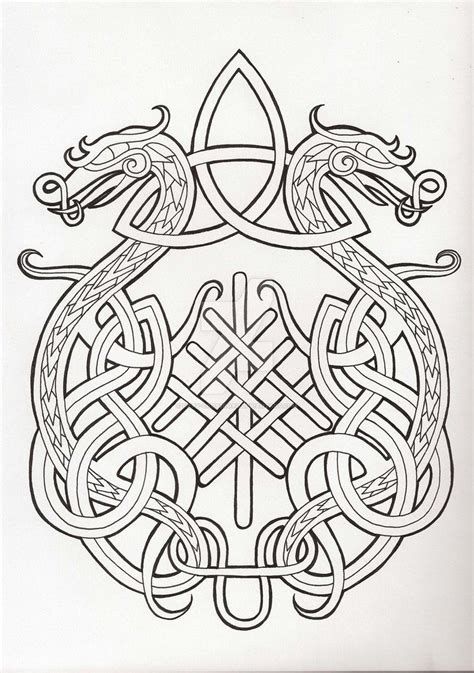 #vikings #viking #norse #norsemythology #ancient #ancientwarriors #oldworkers #ancientwisdom Celtic Protection Symbols, Rune Vichinghe, Viking Drawings, Celtic Knot Dragon, Viking Knotwork, Celtic Dragon Tattoos, Arte Viking, Norse Design, Tato Naga