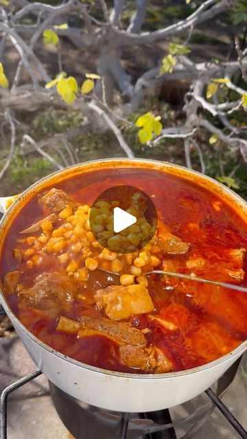 Beef Pozole Recipe Crock Pot, Chile Verde Pork Authentic, Chile Riano Recipe, Homemade Pozole Recipe, Pozole Party Set Up, Posole Recipe Beef, Red Pork Pozole Recipe, Menudo With Pigs Feet Recipe, Red Posole Recipe Pork